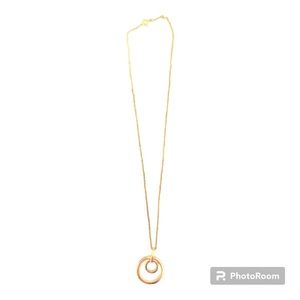 Sterling silver double circle necklace